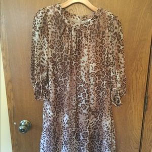 Eva Mendes leopard print dress